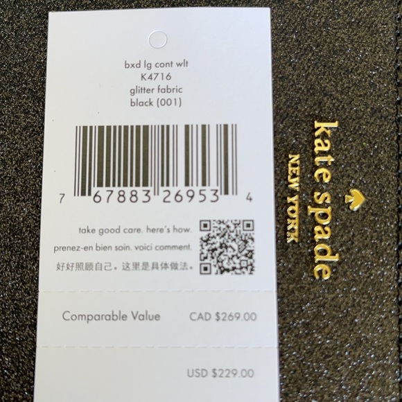 Kate Spade shimmy glitter boxed large continental wallet - Picture 11 of 16